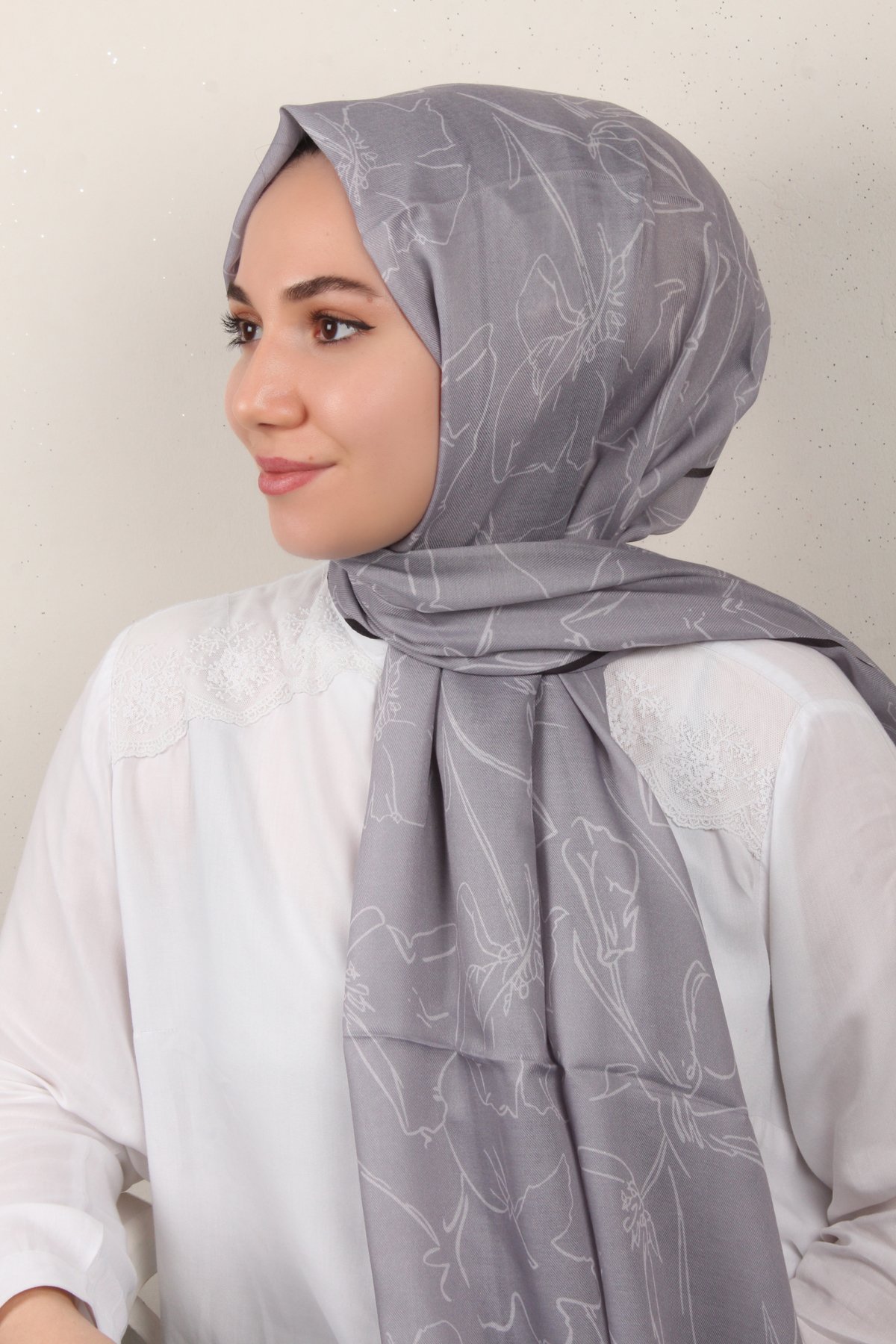 Soft Touch Şal 2777-18 Gri-Siyah