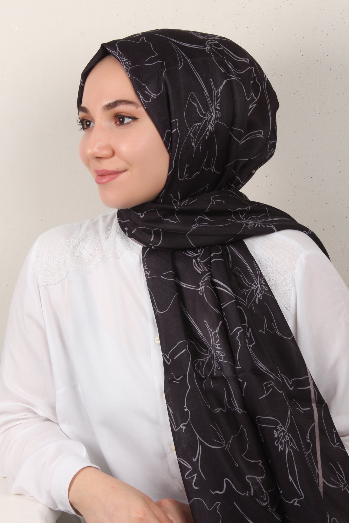 Soft Touch Şal 2777-19 Siyah-Vizon