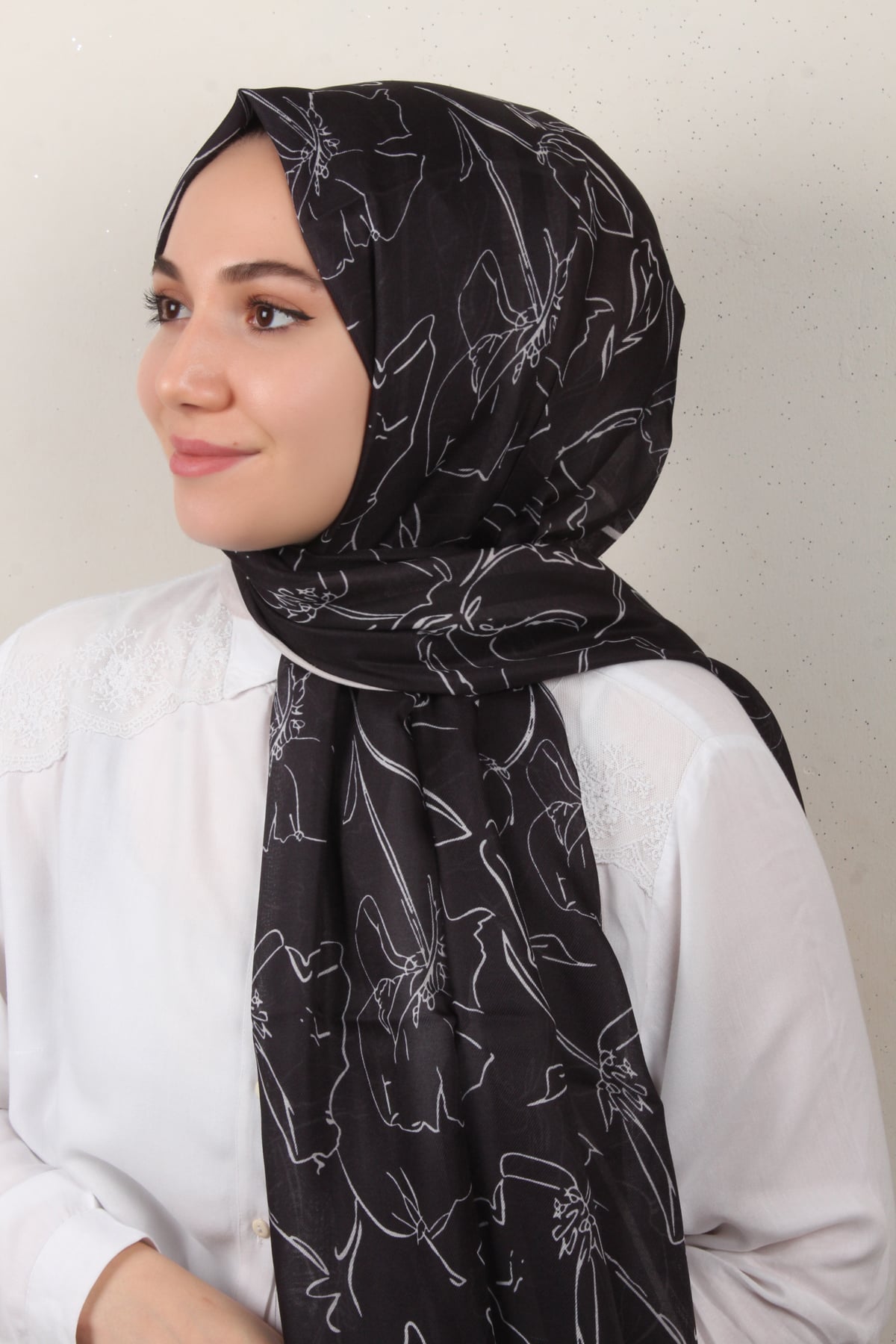 Soft Touch Şal 2777-6 Siyah-Taş