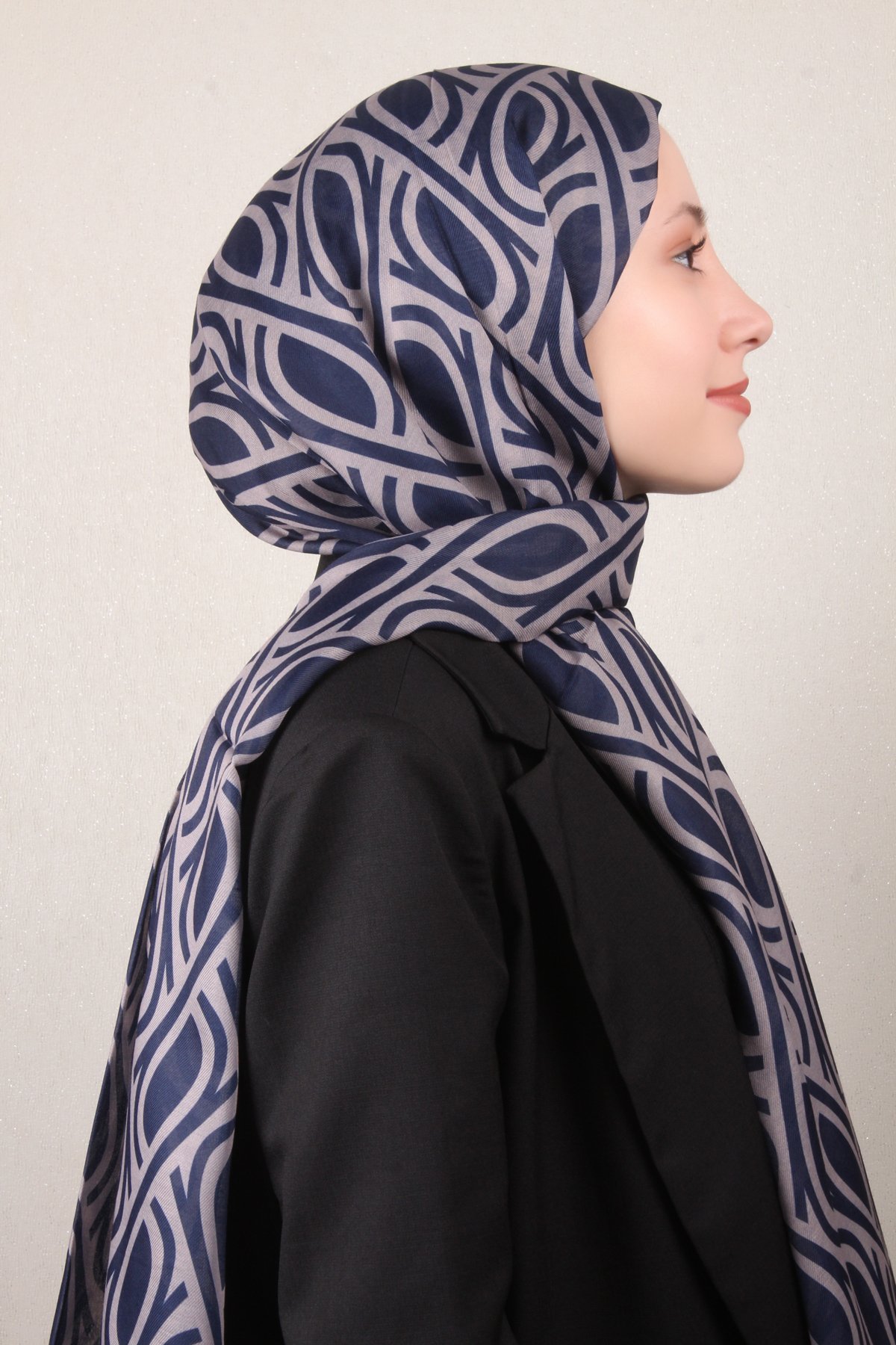 Soft Touch Şal 2778-14 Lacivert-Gri