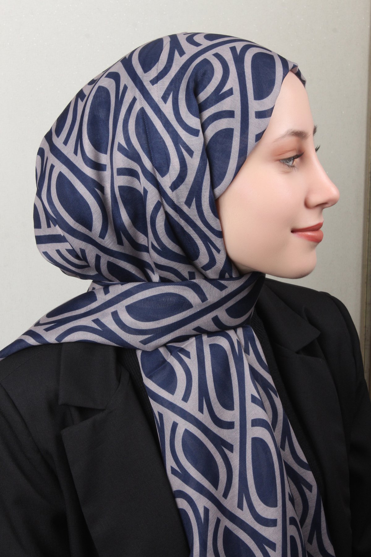 Soft Touch Şal 2778-14 Lacivert-Gri