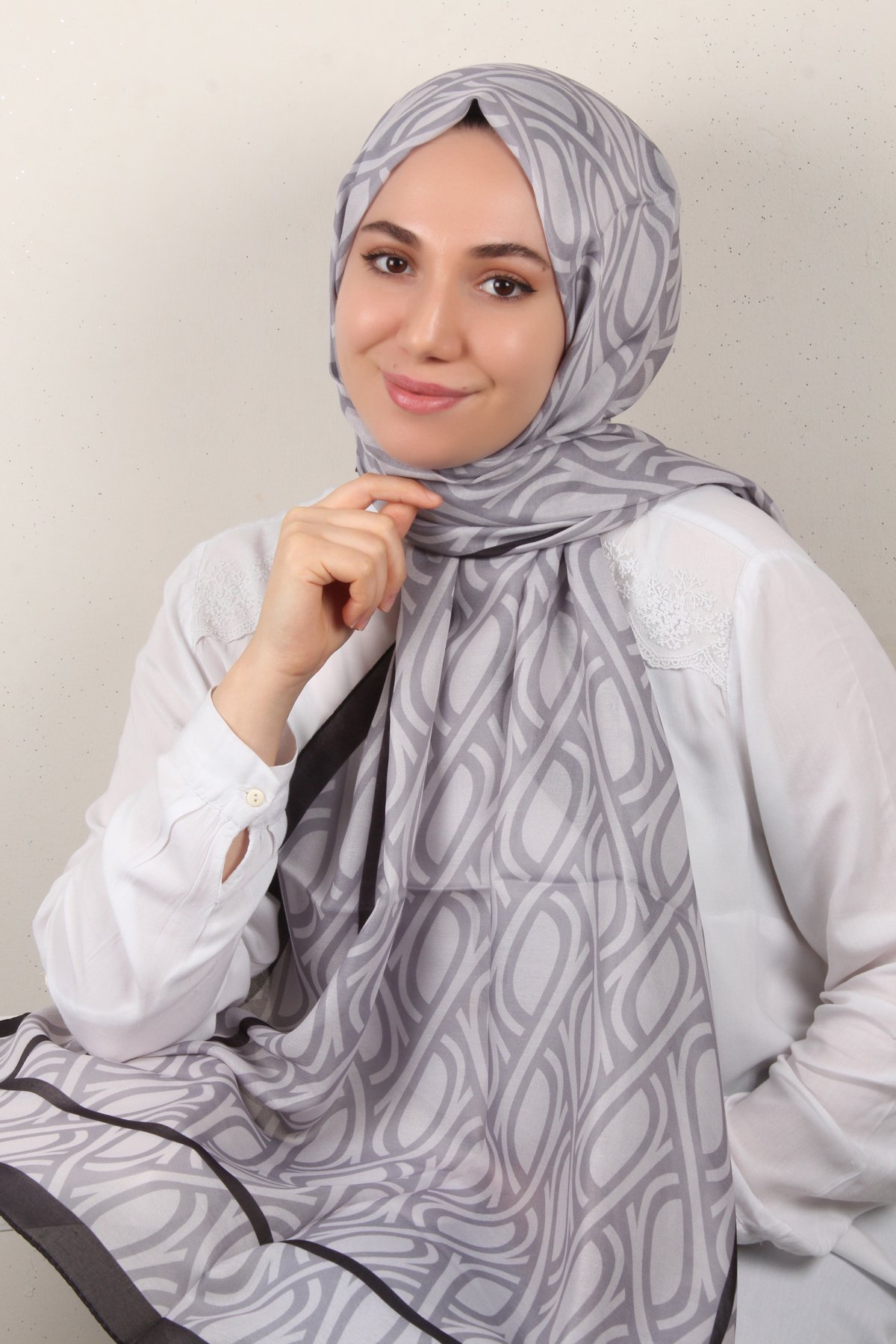 Soft Touch Şal 2778-6 Gri-Siyah