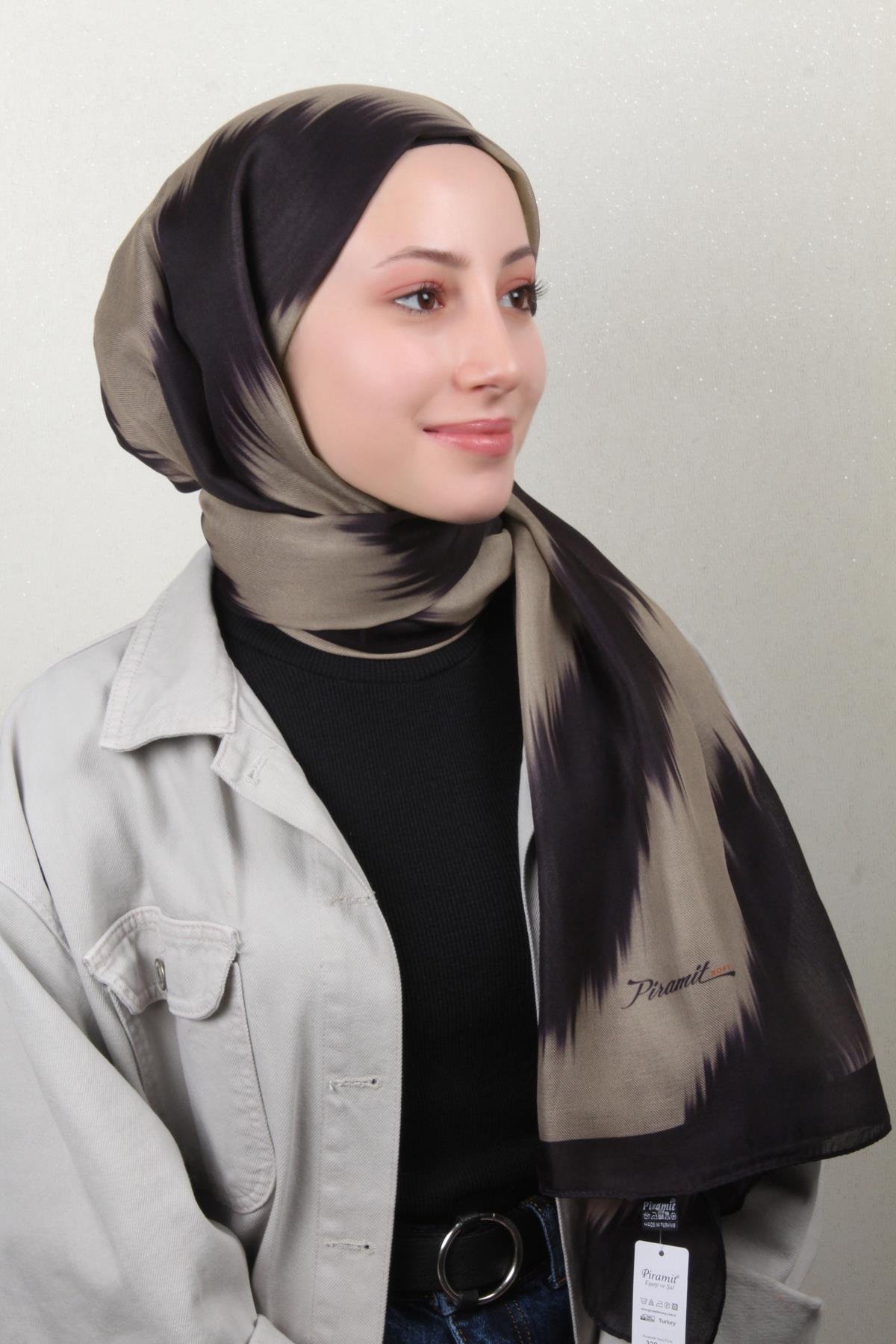 Soft Touch Şal 2779-4 Siyah-Taş