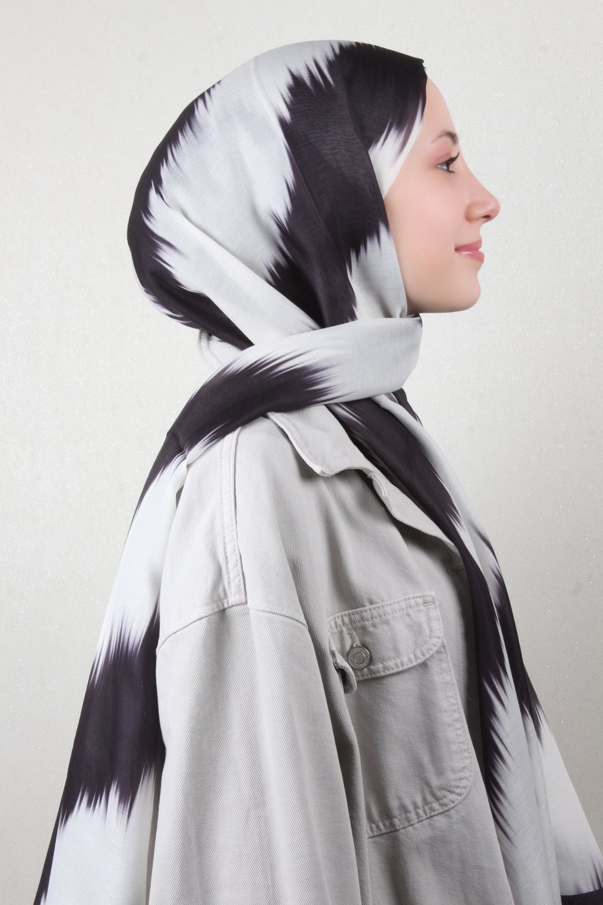 Soft Touch Şal 2779-9 Siyah-Beyaz
