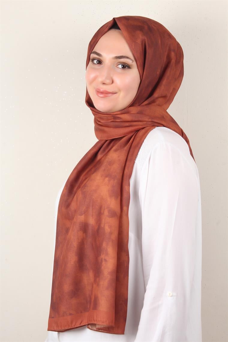 Soft Touch Şal Bulut Desen 2754-1 Kiremit