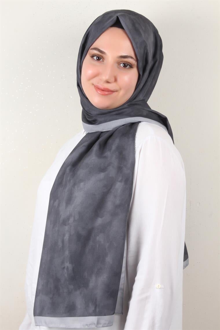 Soft Touch Şal Bulut Desen 2754-7 Füme