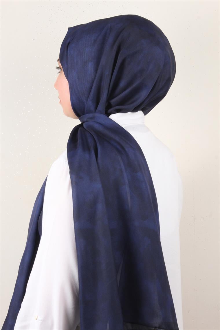 Soft Touch Şal Bulut Desen 2754-9 Gece Mavisi