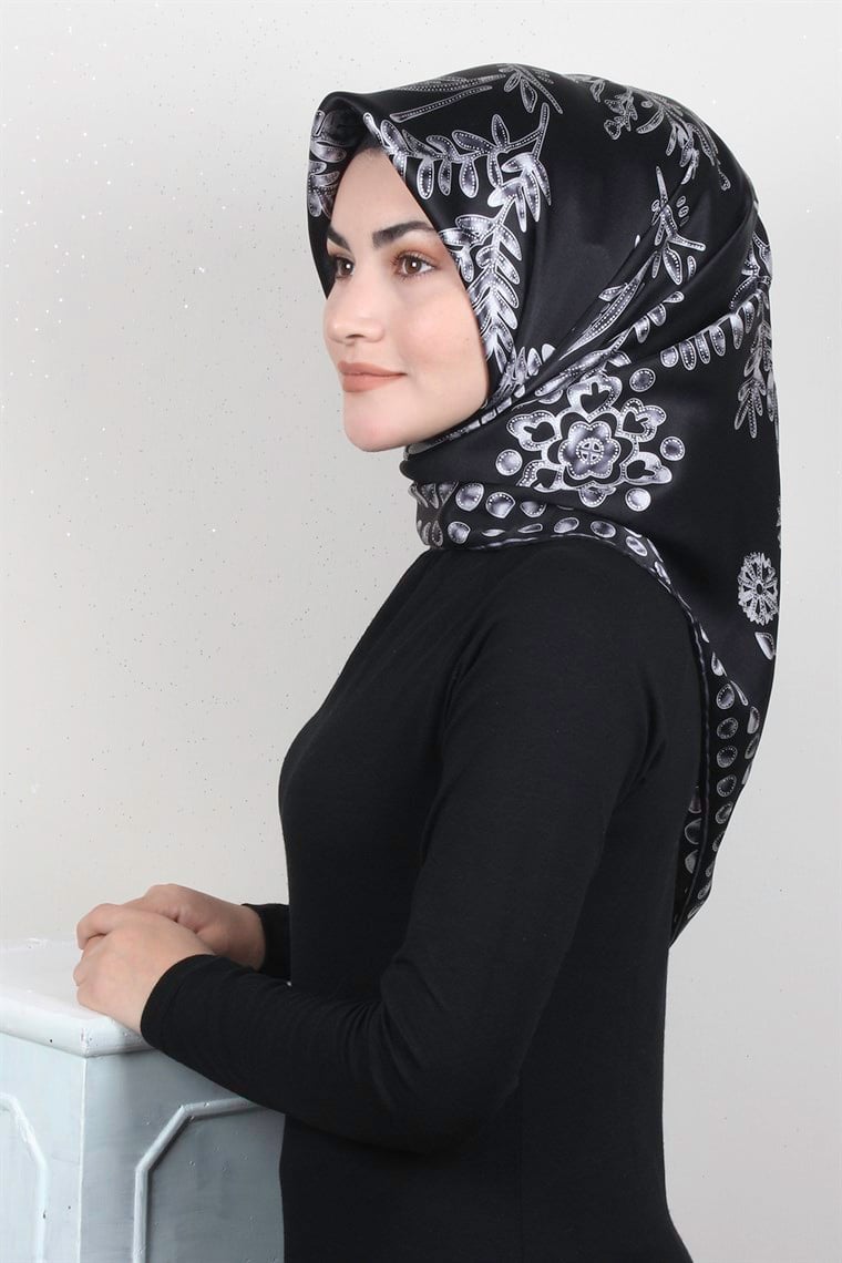 Sura Varaklı İpek Eşarp 4560-110