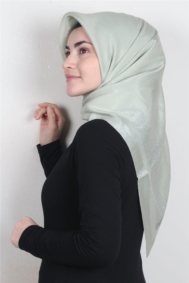 Taşlı Exclusive Eşarp 6000-16 Su Yeşili