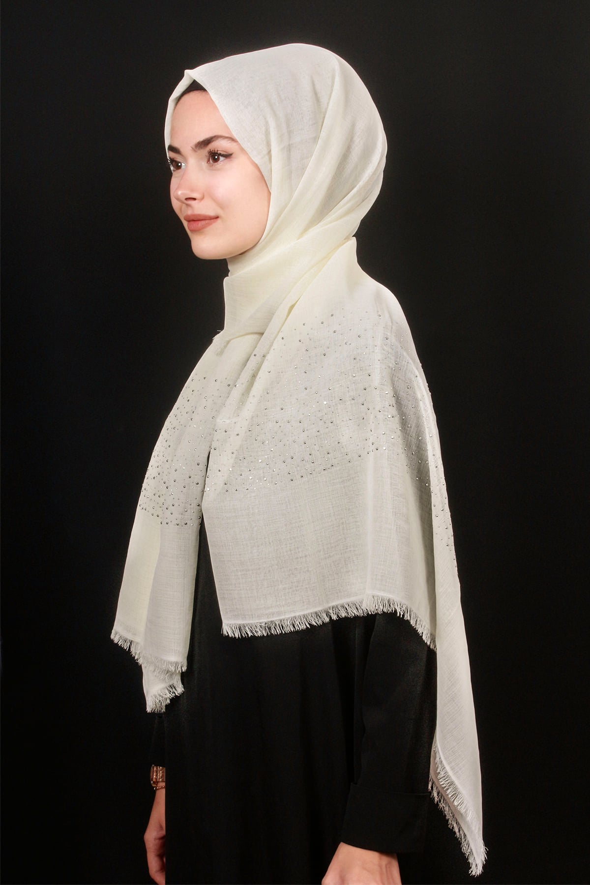 Taşlı Haiti Şal 2801-12 Kemik