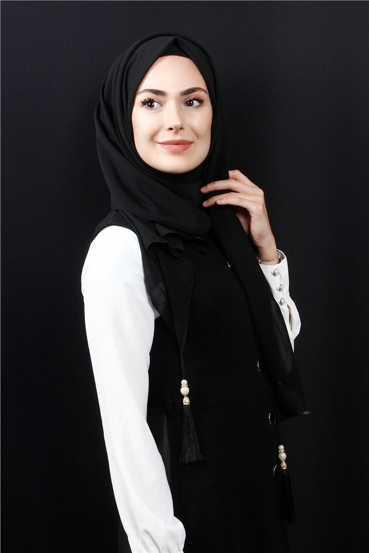 Tesettür Püsküllü Şal 1241-1