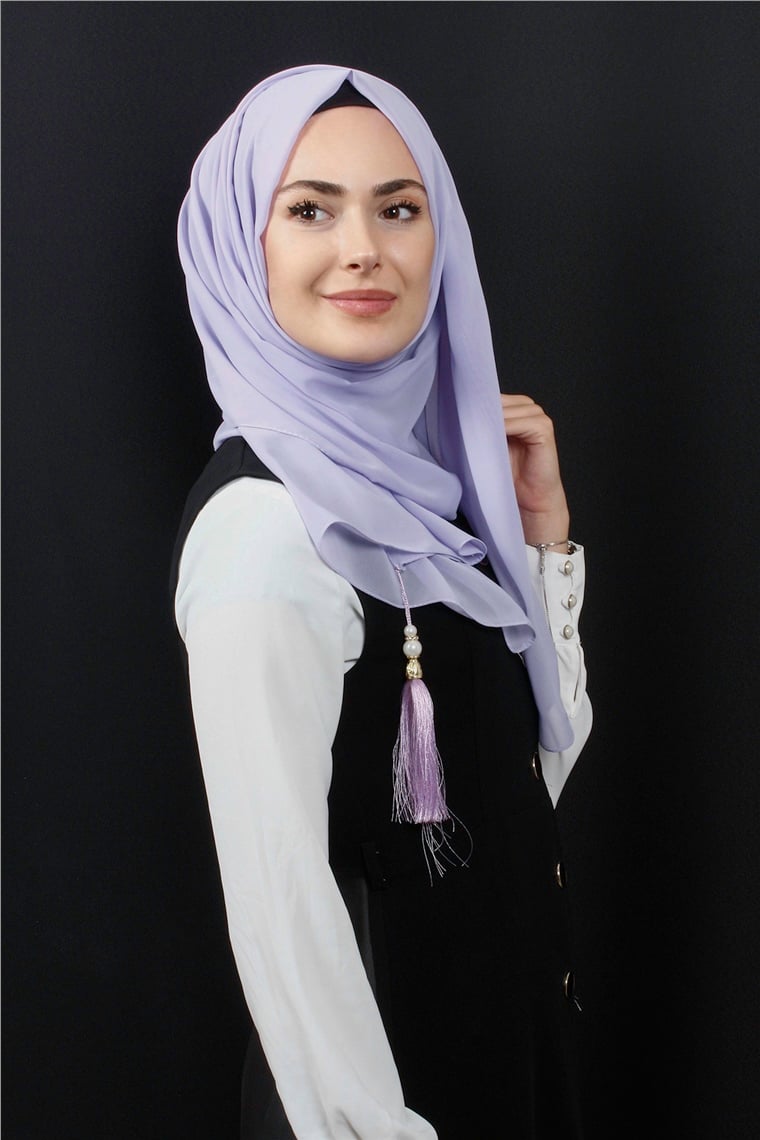 Tesettür Püsküllü Şal 1241-11