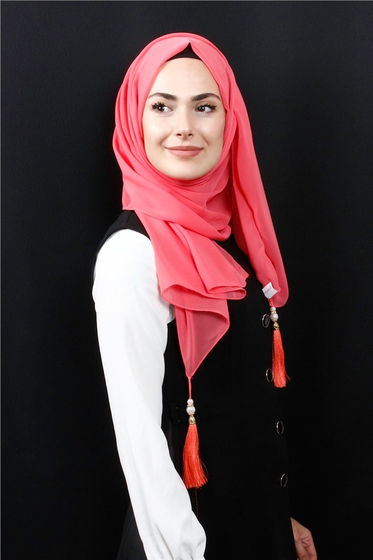 Tesettür Püsküllü Şal 1241-12