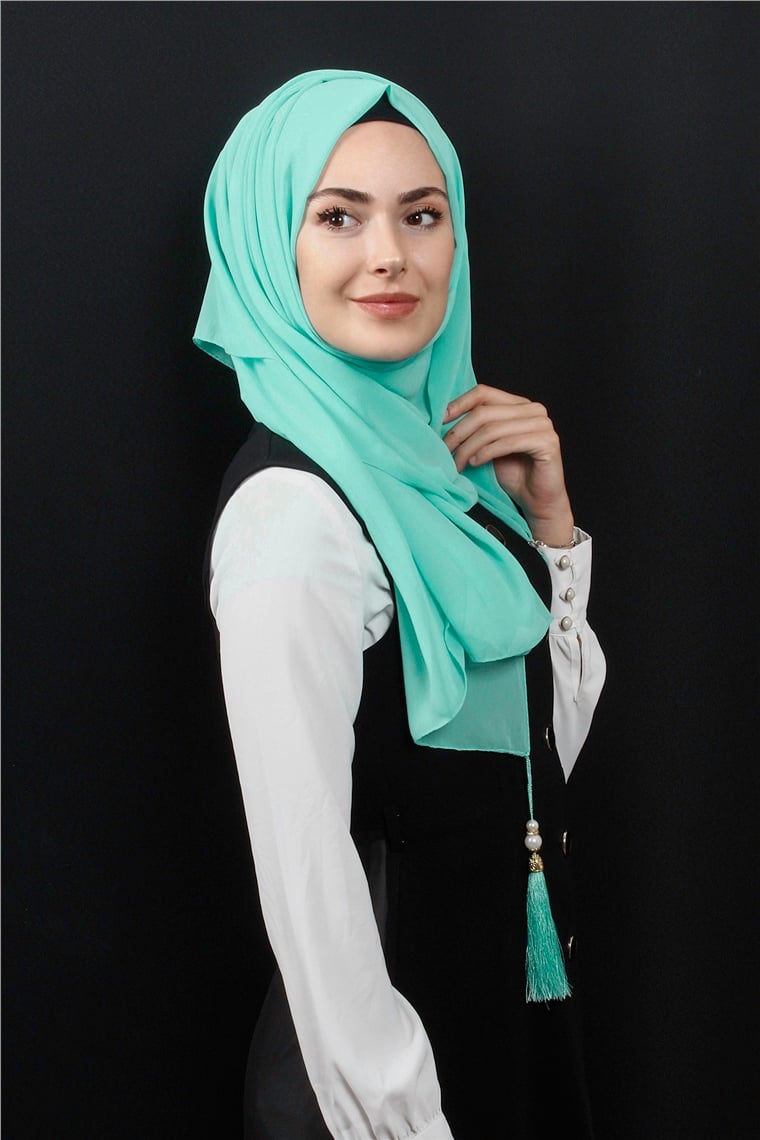 Tesettür Püsküllü Şal 1241-13