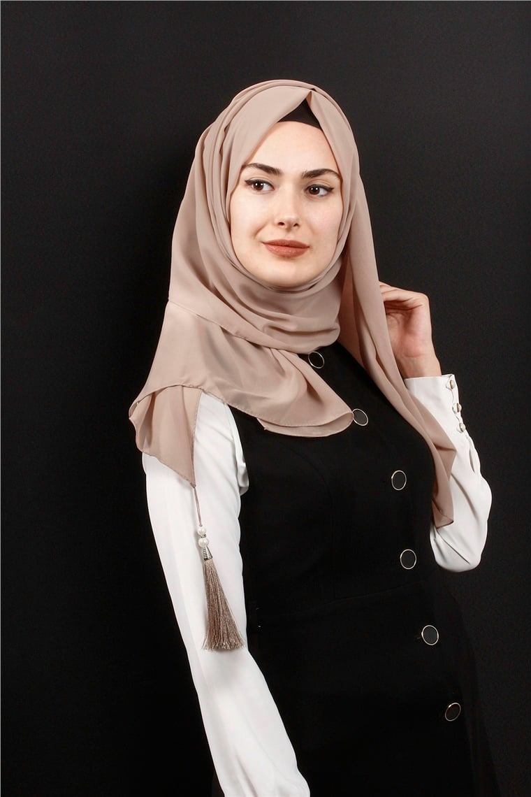 Tesettür Püsküllü Şal 1241-15