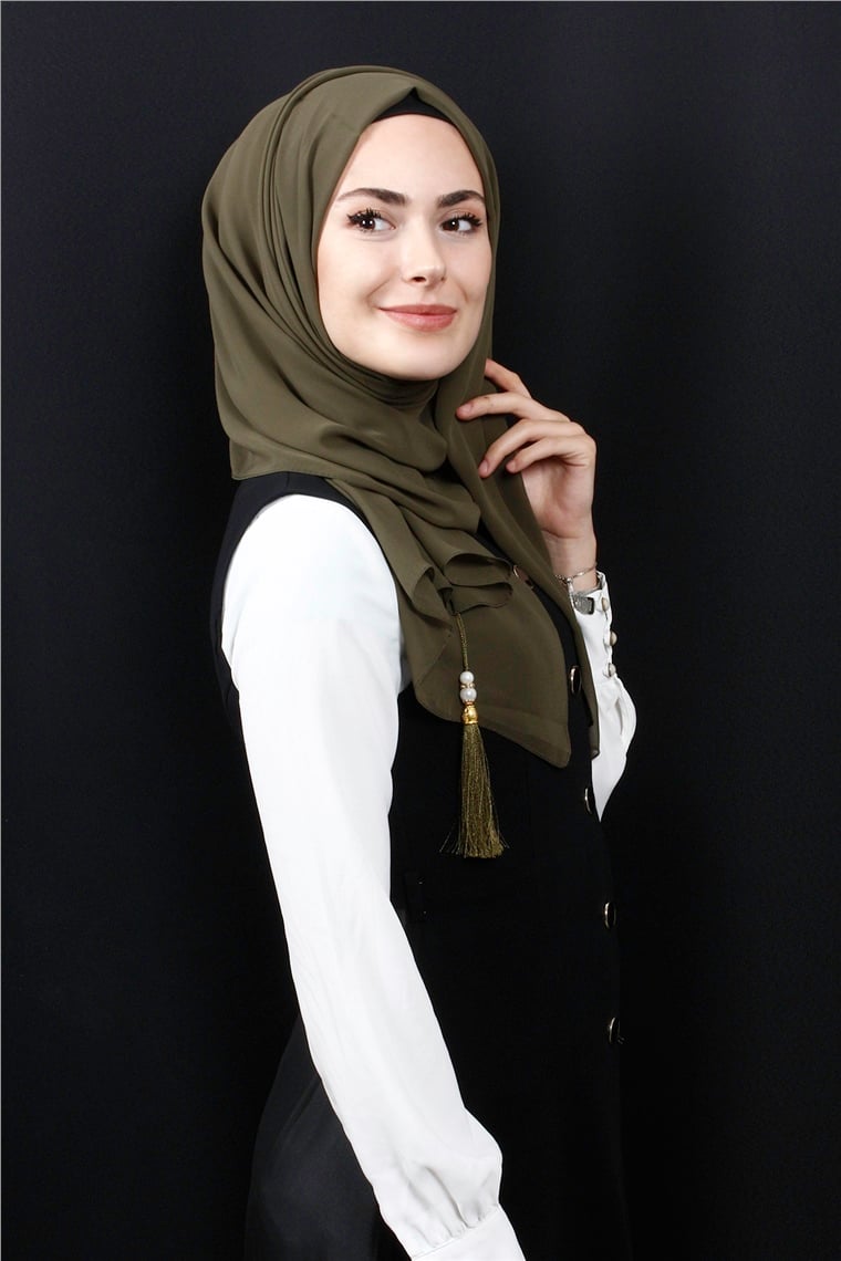 Tesettür Püsküllü Şal 1241-23
