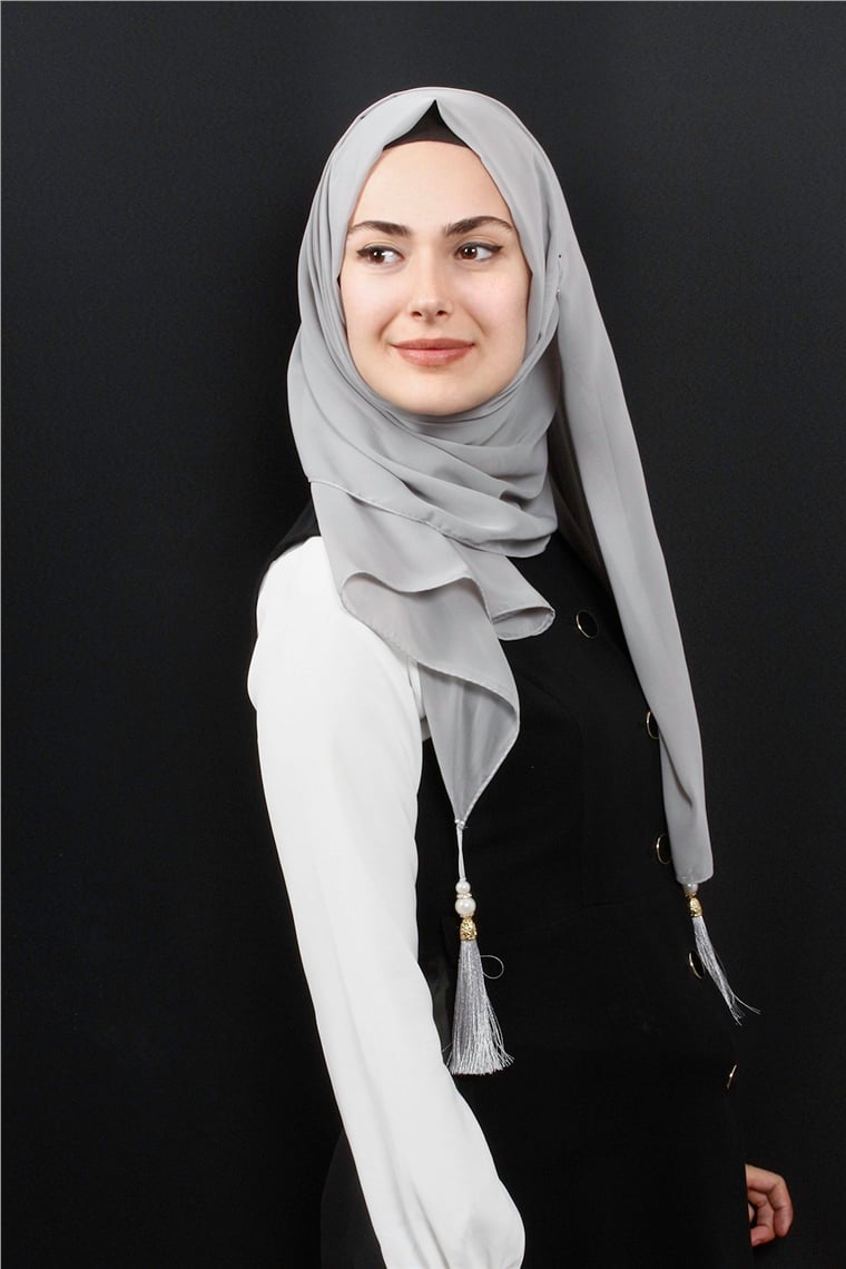 Tesettür Püsküllü Şal 1241-31