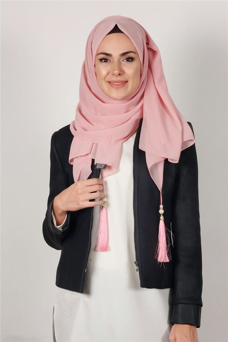 Tesettür Püsküllü Şal 1241-4