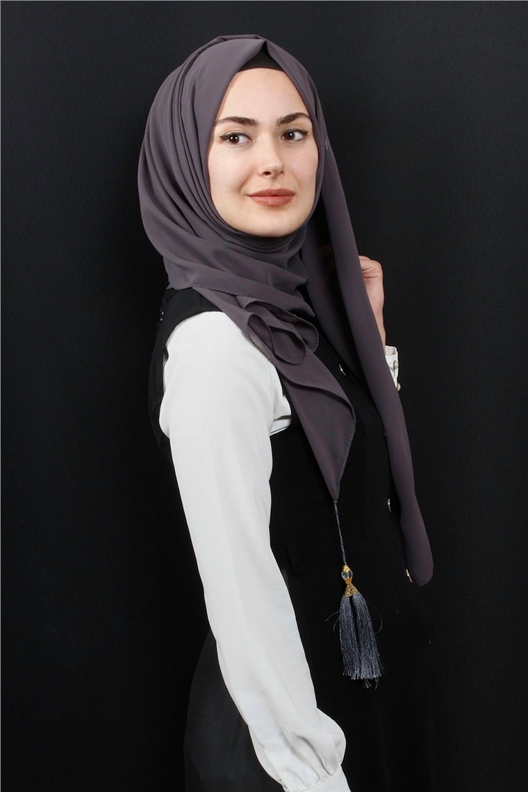 Tesettür Püsküllü Şal 1241-49