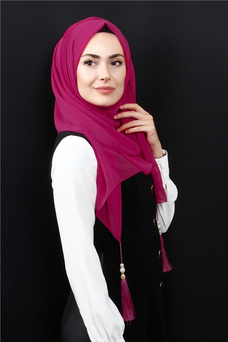 Tesettür Püsküllü Şal 1241-51