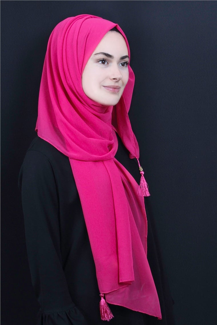 Tesettür Püsküllü Şal 1241-54