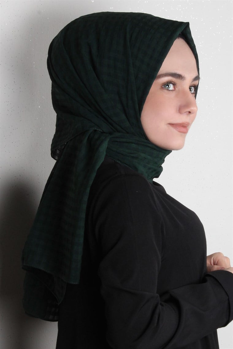Trend Kare Desen Şal 1437-11 Yeşil