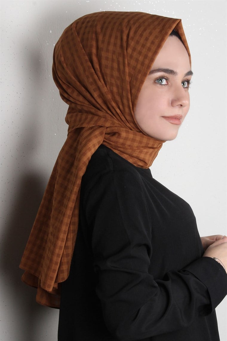 Trend Kare Desen Şal 1437-16 Bal Köpüğü