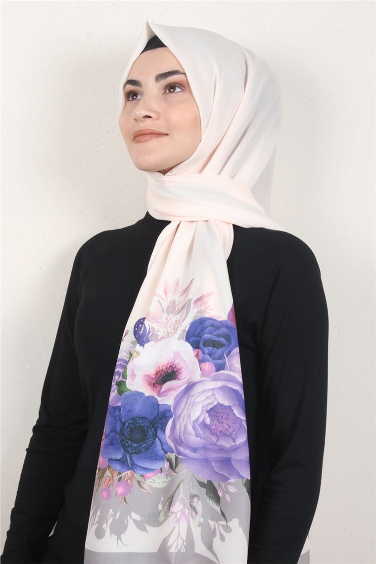 Violet Şal 2731-7 Krem