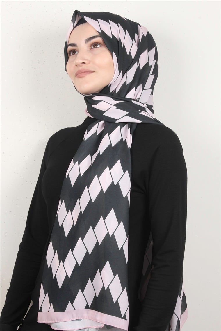 Violet Şal 2739-8 Siyah-Pembe
