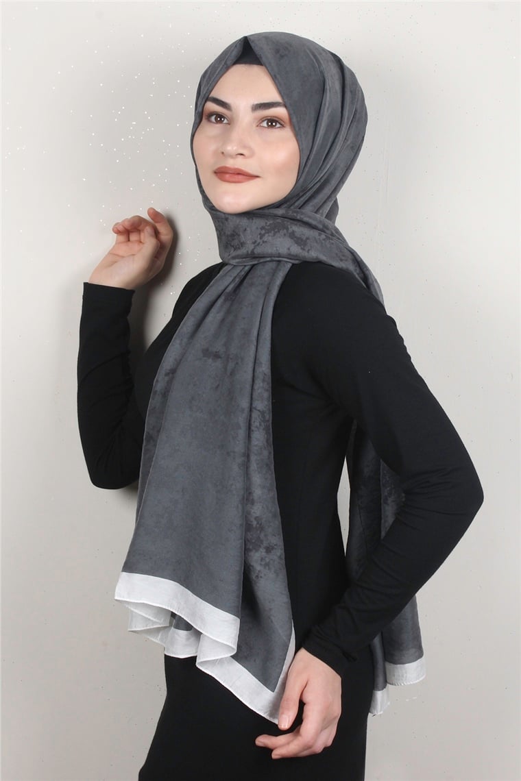 Vual Modal Şal 8686-12 Füme-Beyaz