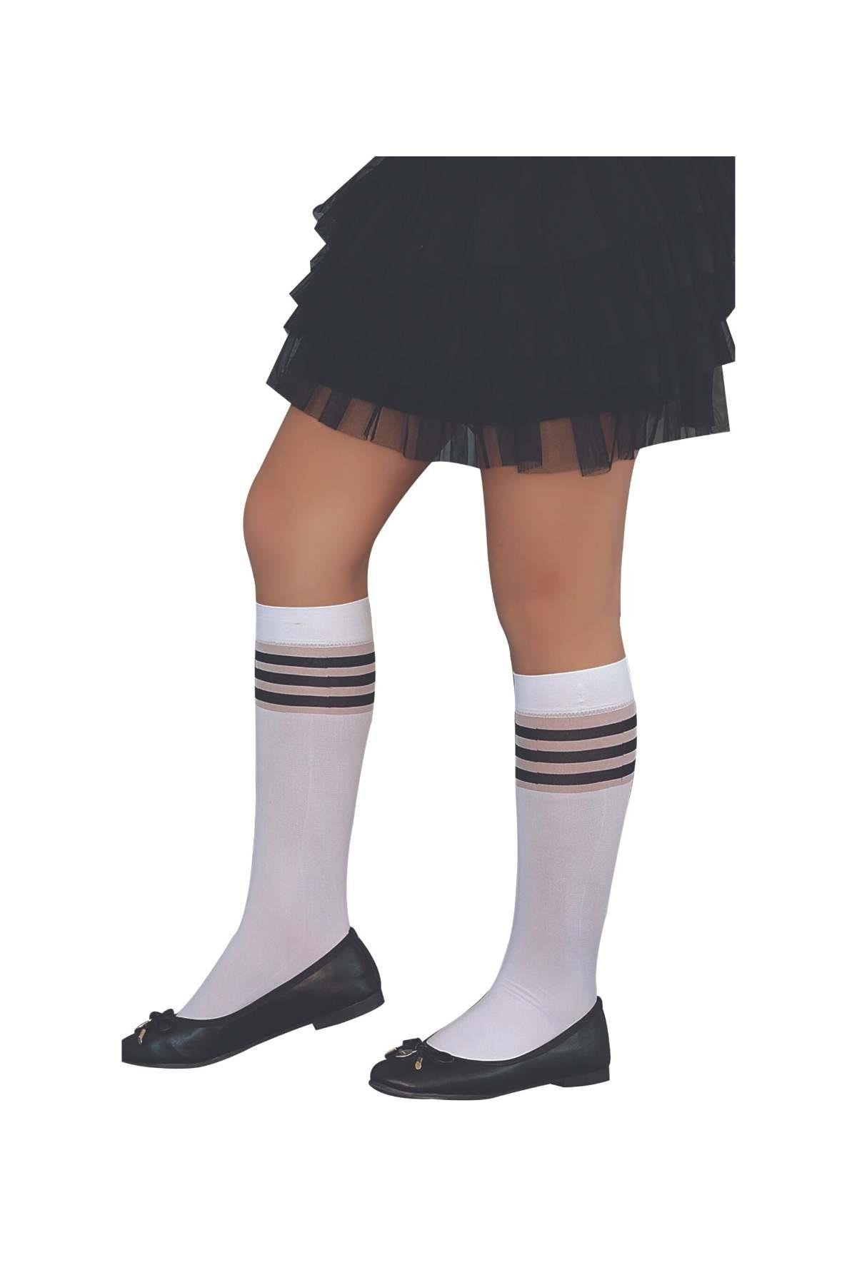 ADİN ÇOCUK DİZALTI ÇORAP BEYAZ