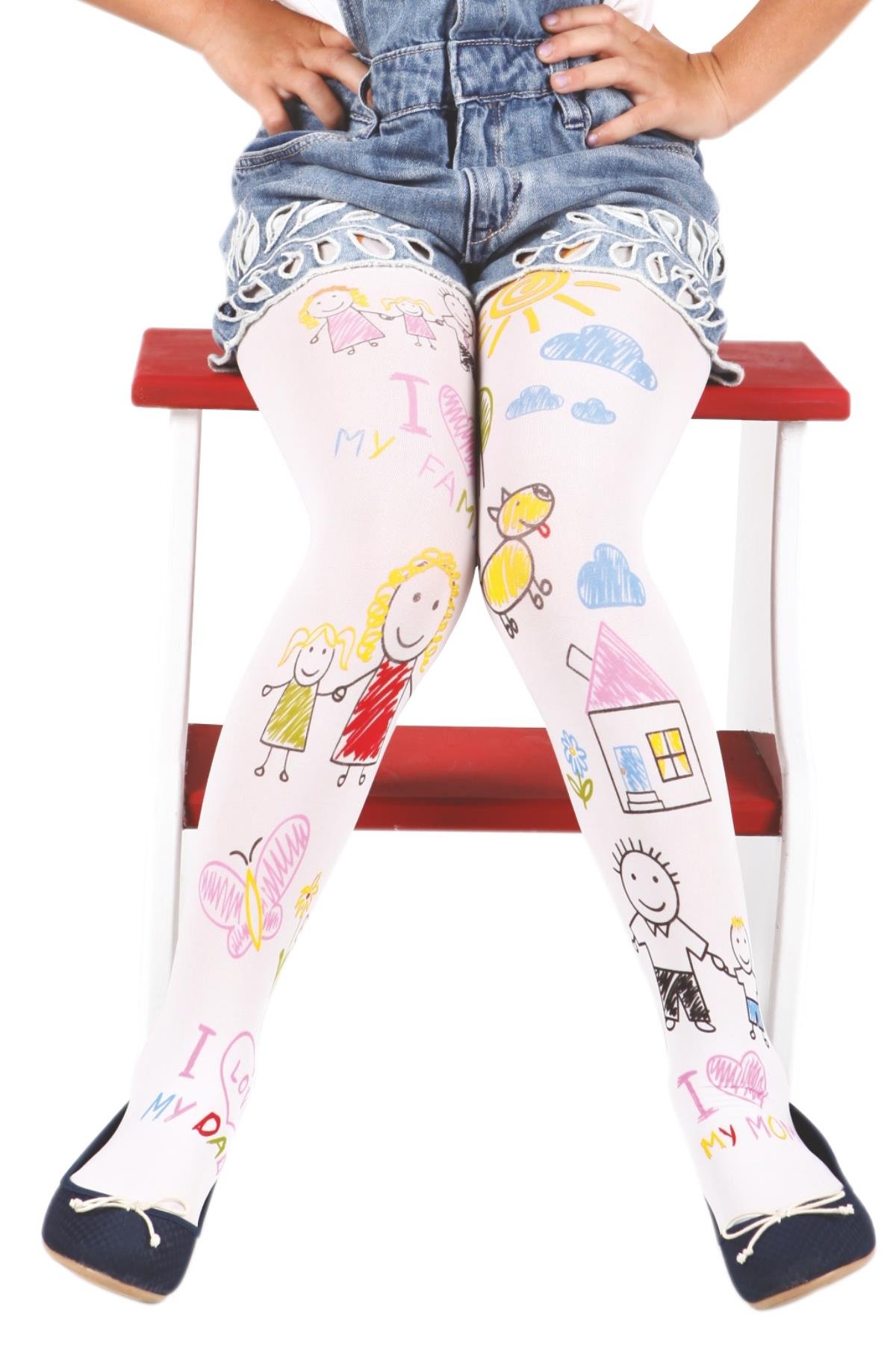 Ailem Çocuk Külotlu Çorap BEYAZ