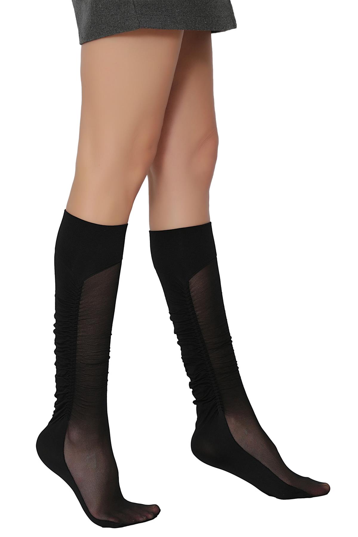 Akik Dizaltı Çorap SİYAH