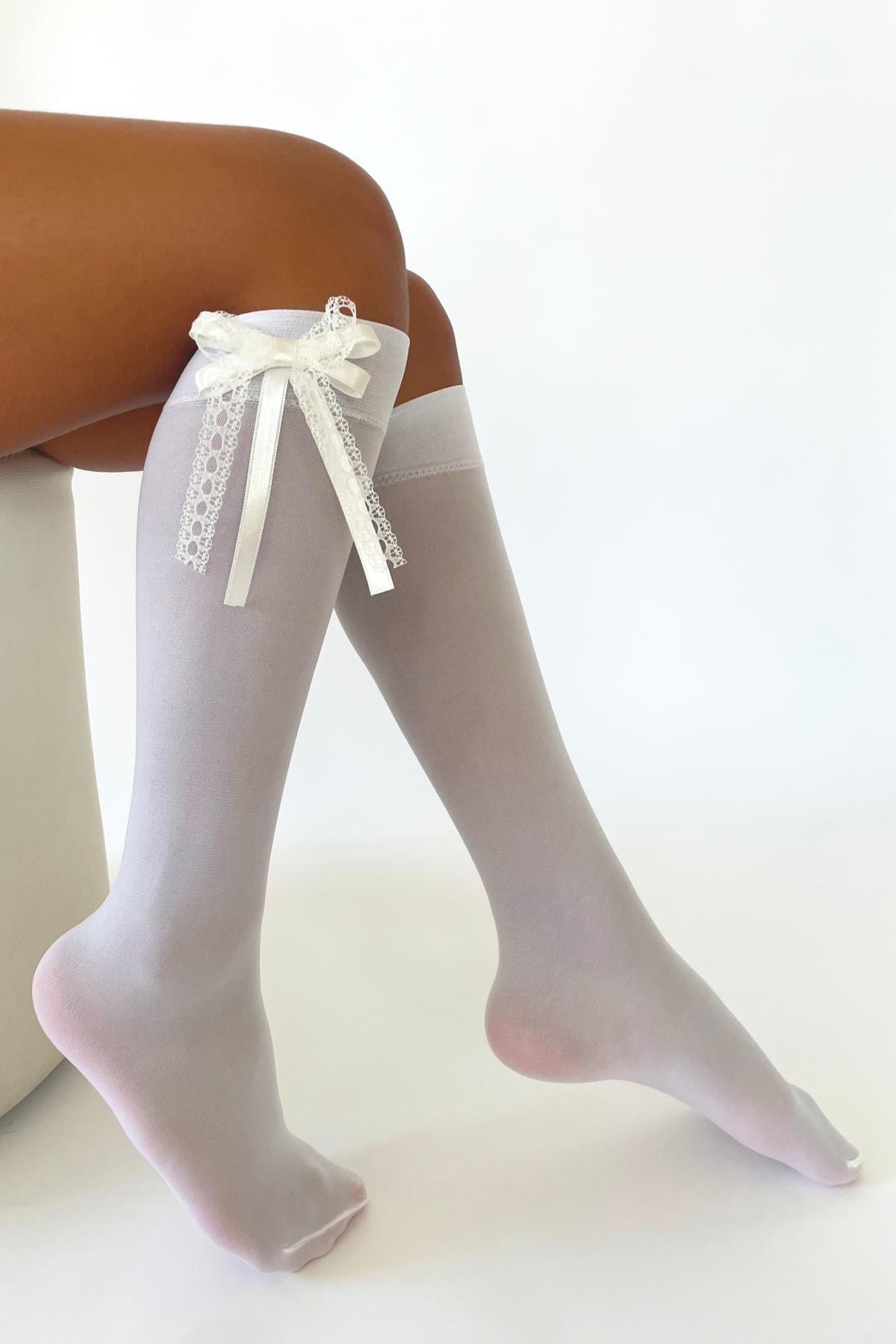 ALFA ÇOCUK DİZALTI ÇORAP BEYAZ