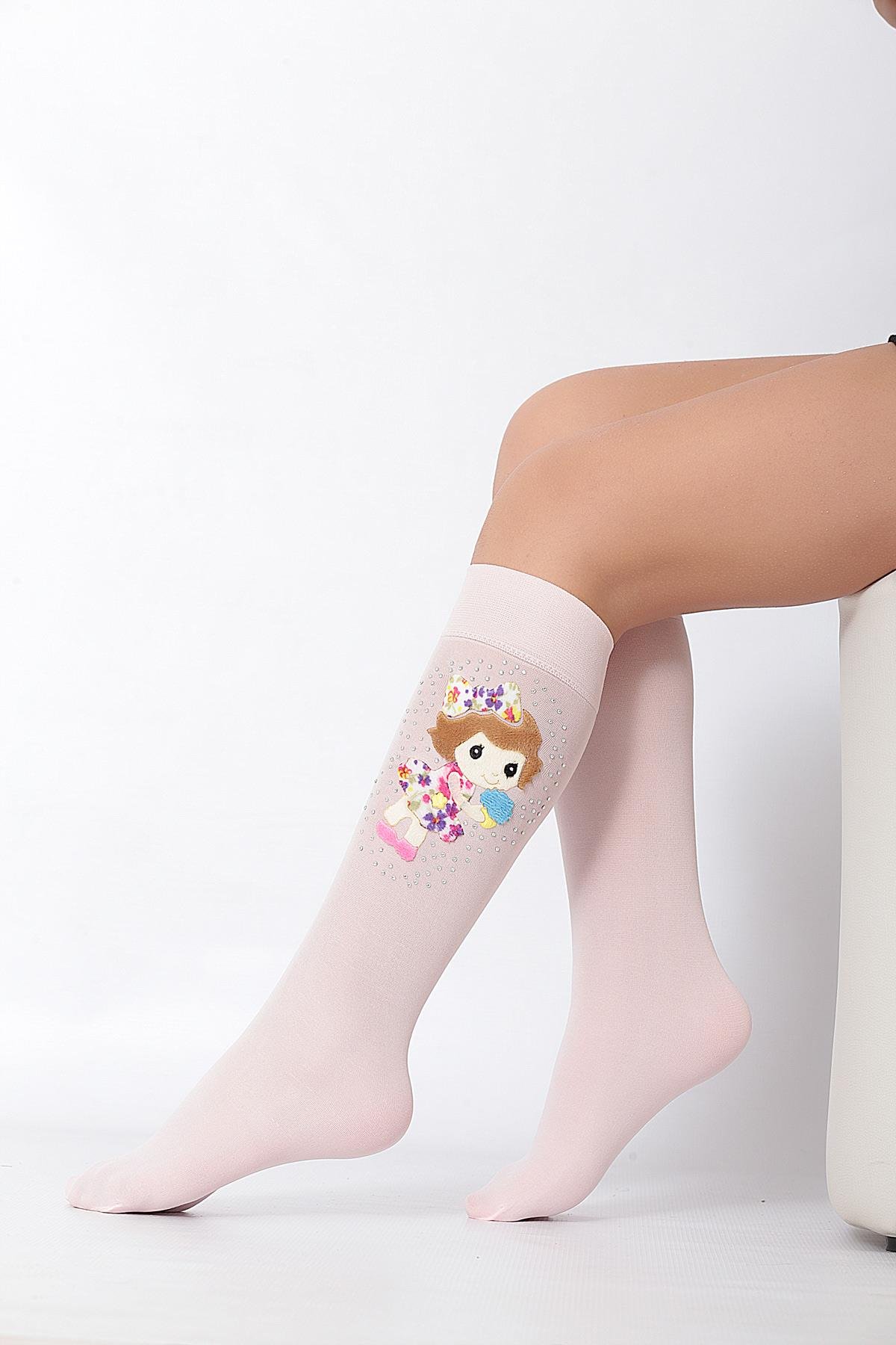 Ayben Aks. Mikro Çocuk Dizaltı Çorap PEMBE