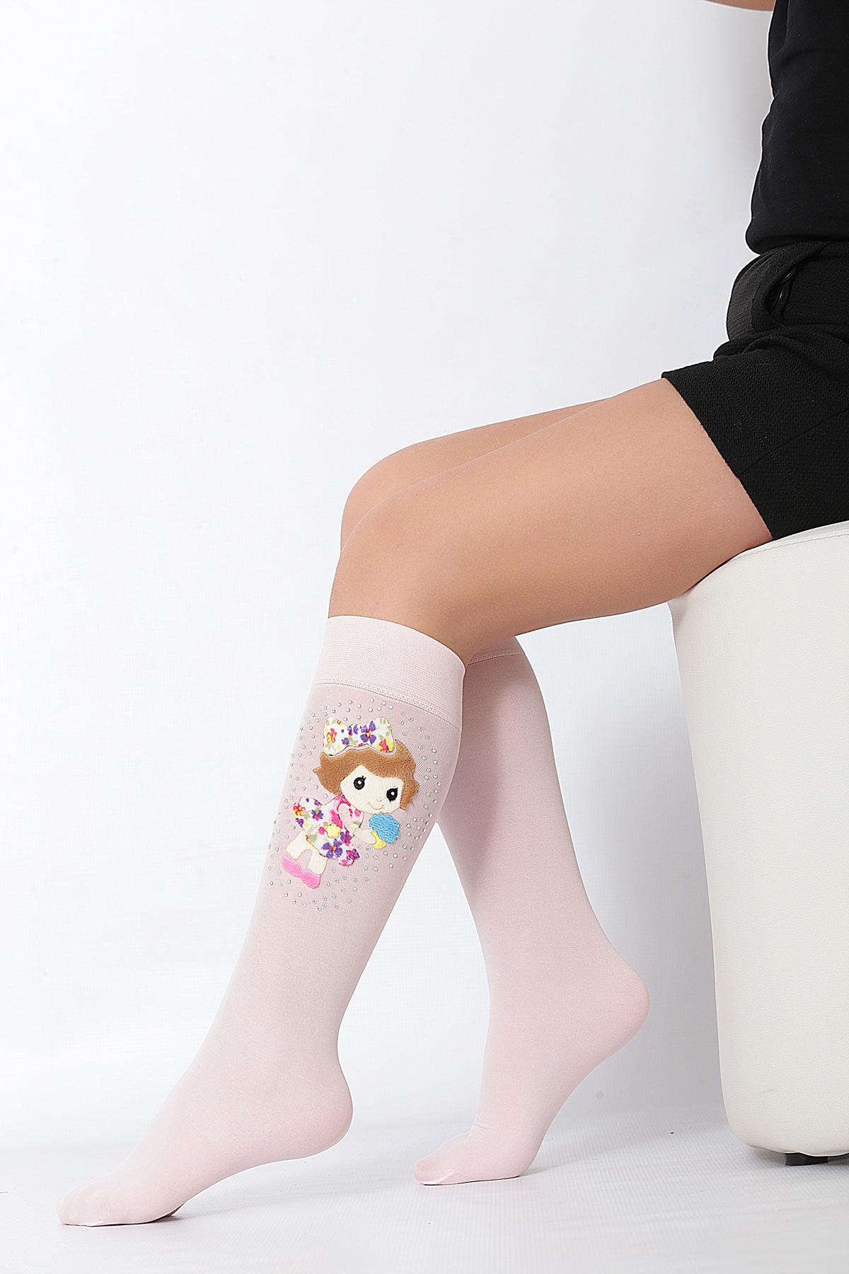 Ayben Aks. Mikro Çocuk Dizaltı Çorap PEMBE