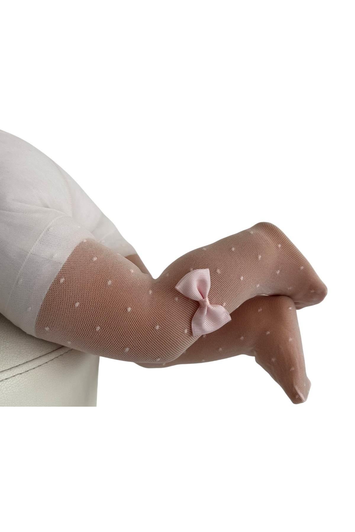 AZRA BEBE FİYONKLU KÜLOTLU ÇORAP PEMBE