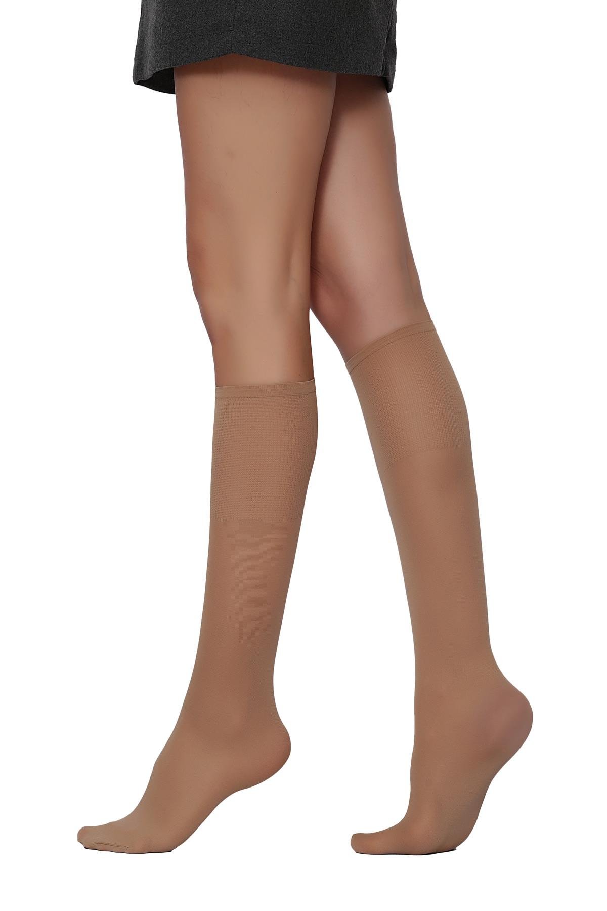 Comfort Lastiği Sıkmayan Dizaltı Çorap BRONZ