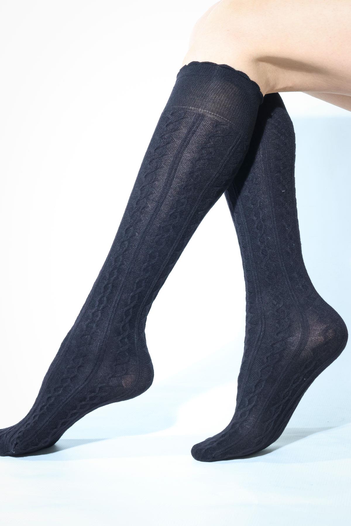 Dafne Viskon Dizaltı Çorap SİYAH