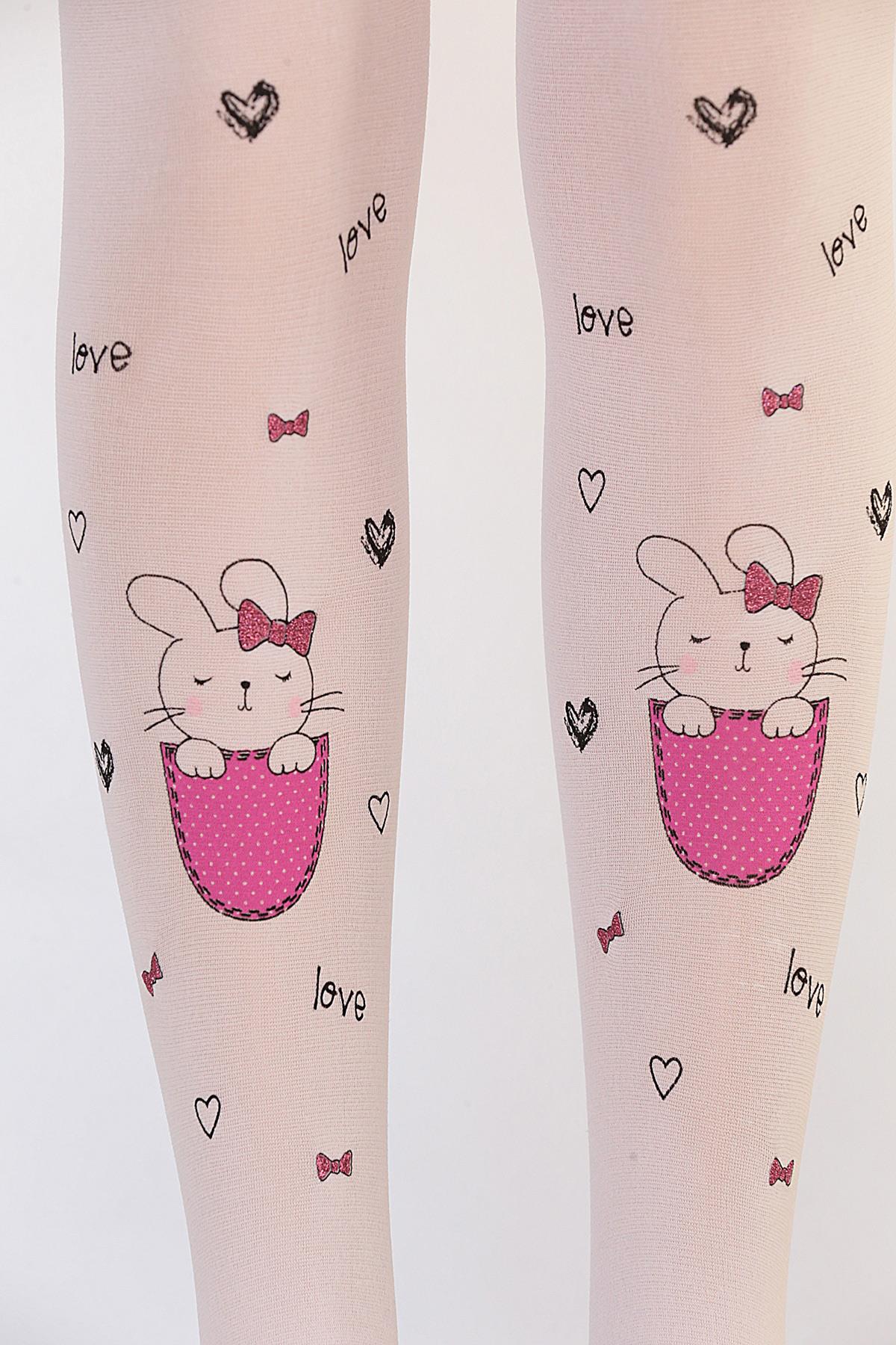 Elçin Çocuk Külotlu Çorap BEYAZ-PEMBE