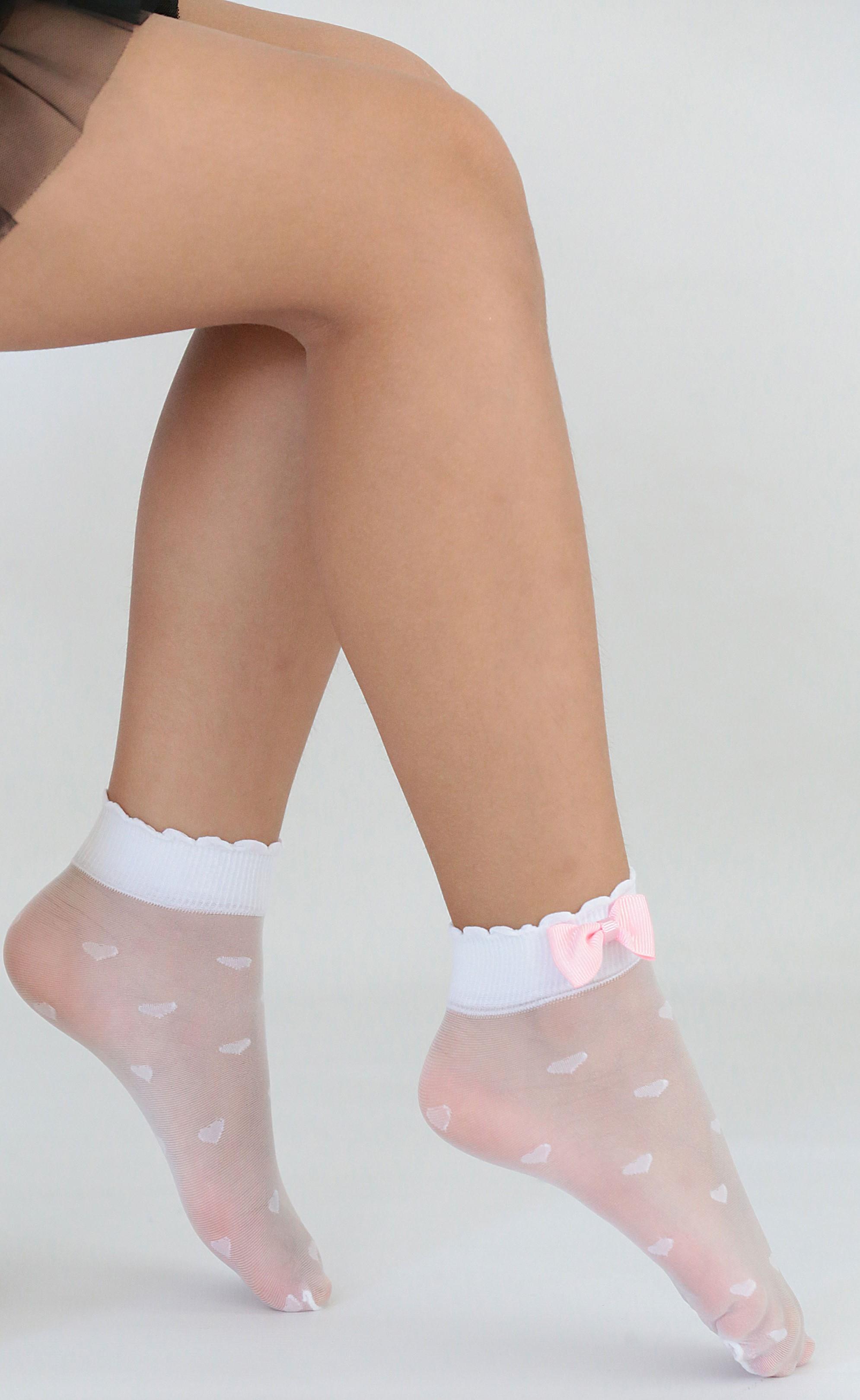 Kalpli Aksesuralı Çocuk Soket ÇORAP BEYAZ