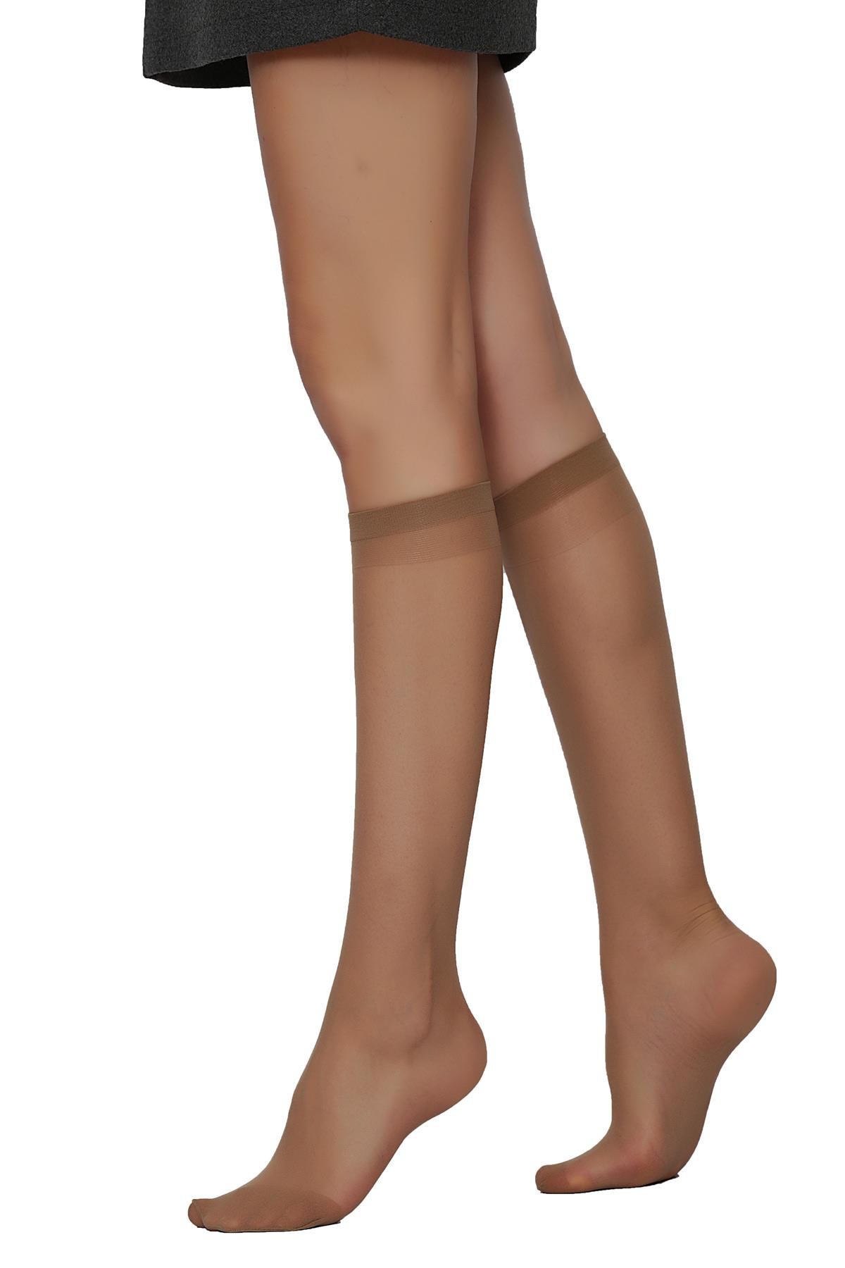 Klasik 15 Mat Lycrasız Dizaltı Çorap BRONZ