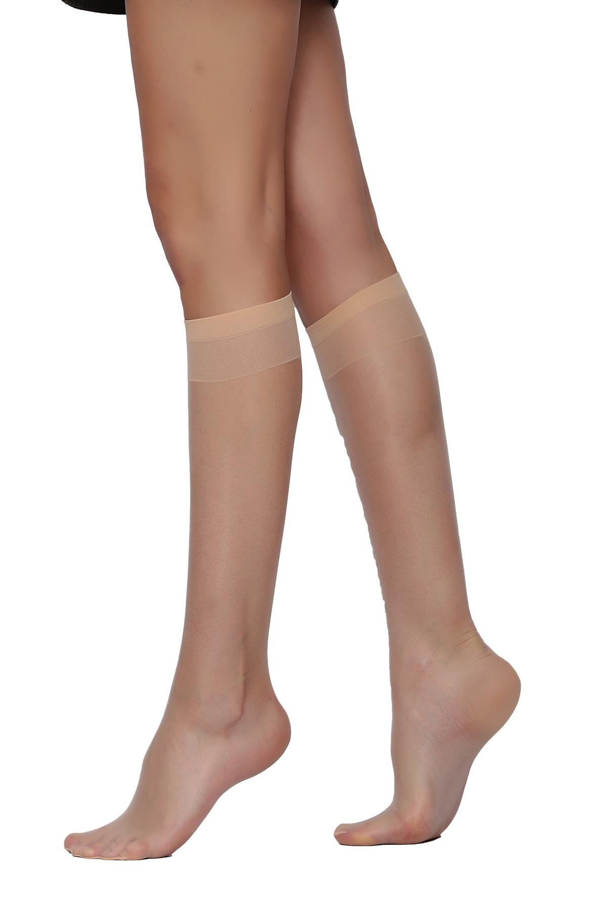 Lady Fity 15 Burun İzsiz Dizaltı Çorap NATUREL