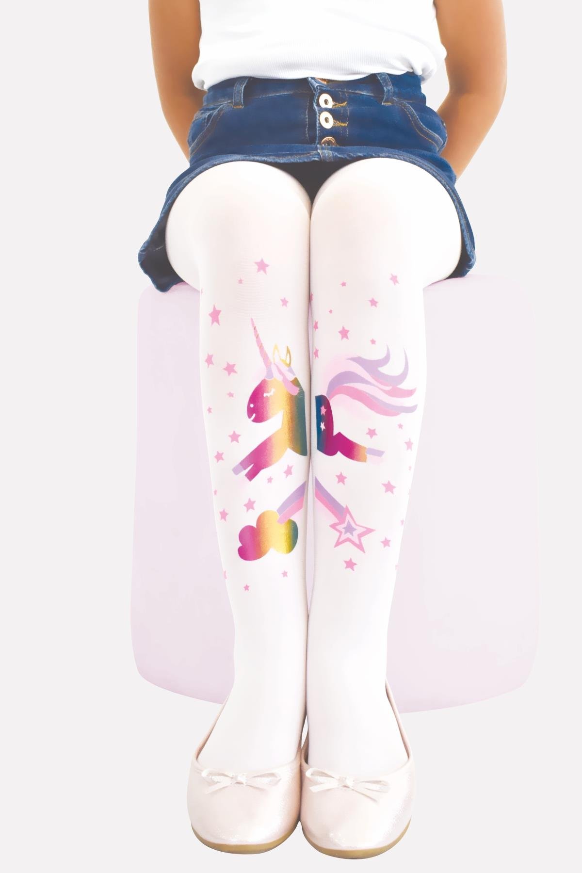 Lidya Çocuk Külotlu Çorap BEYAZ