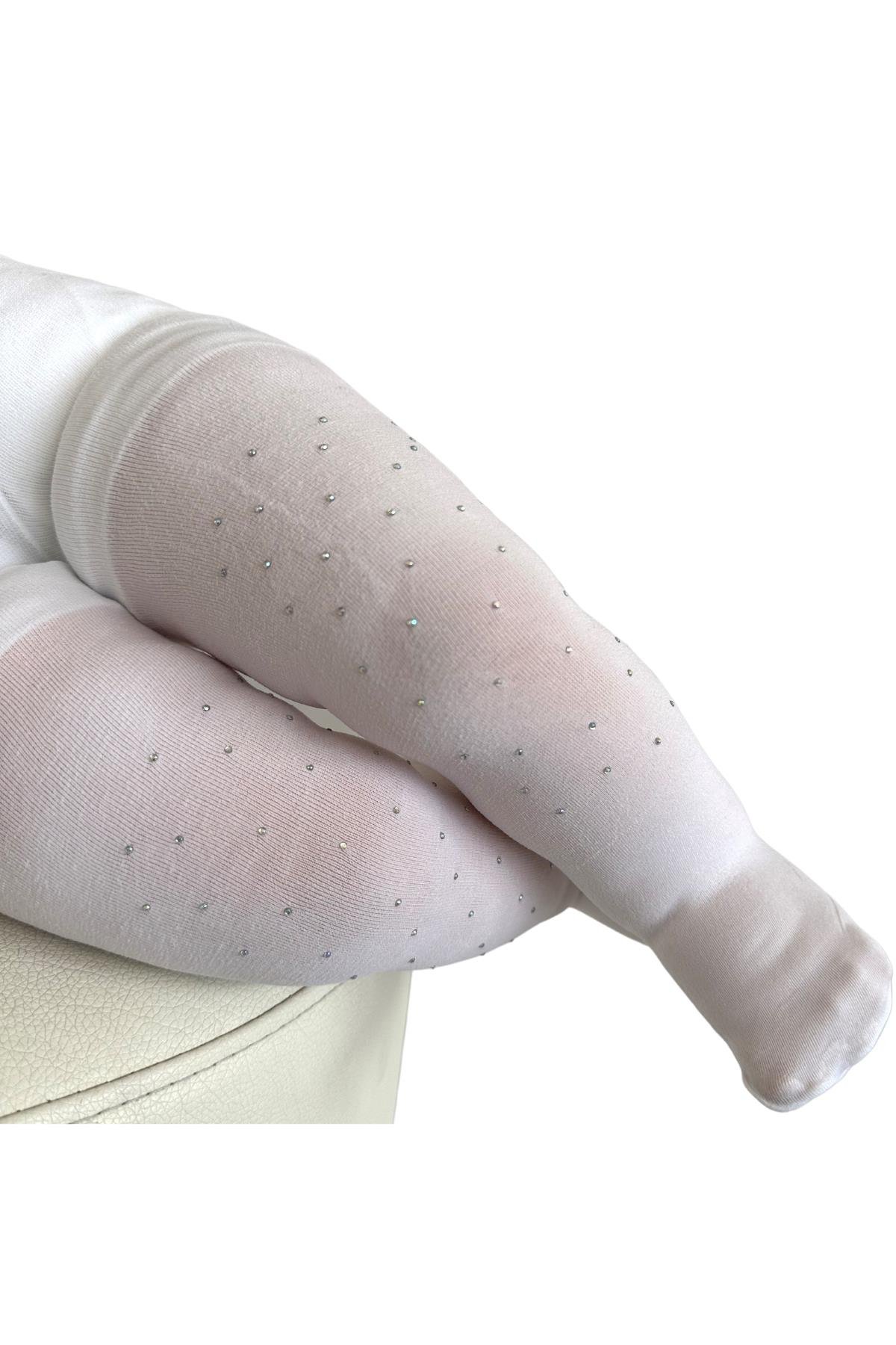 MYCRO 50 BEBEK TAŞLI KÜLOTLU ÇORAP BEYAZ