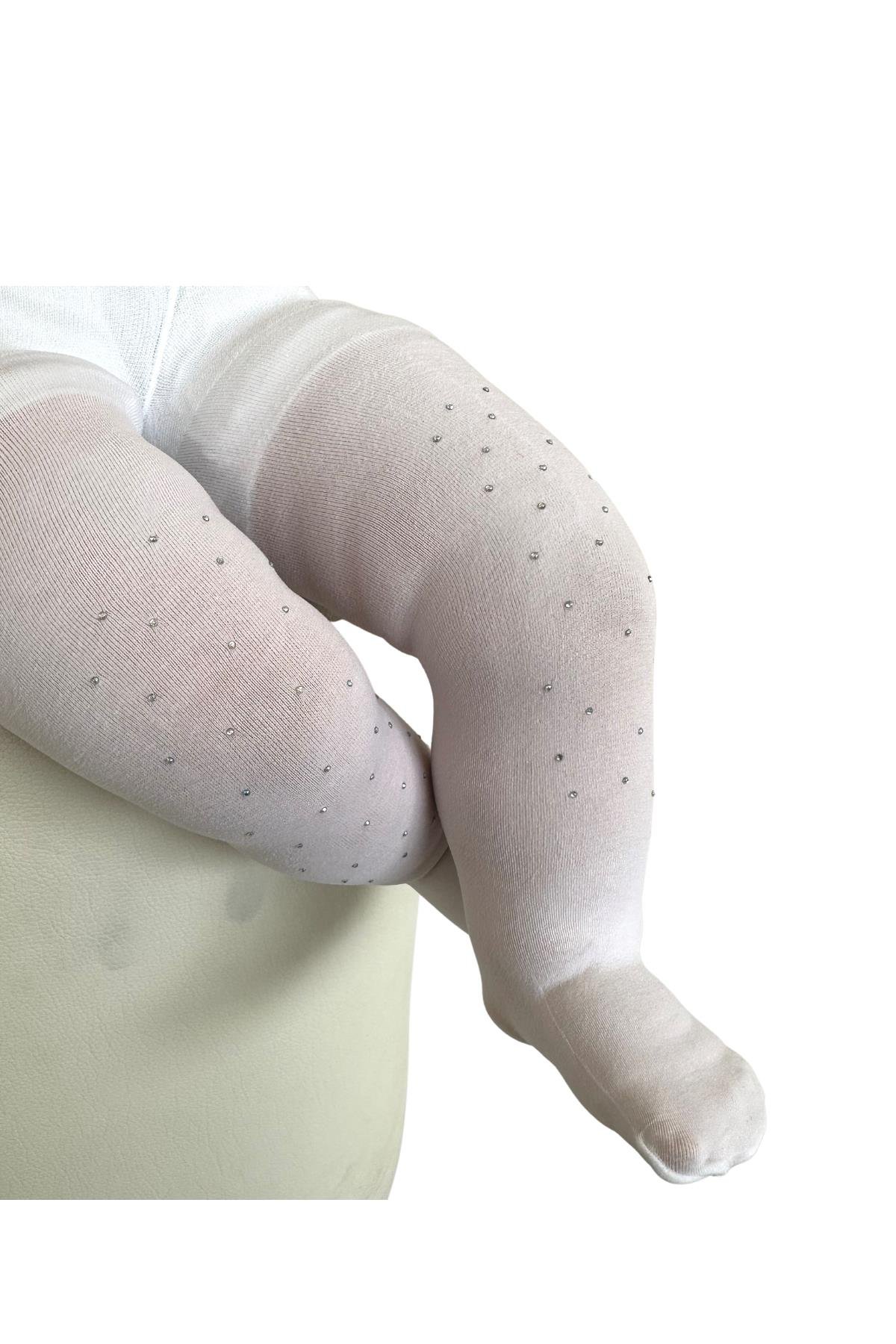 MYCRO 50 BEBEK TAŞLI KÜLOTLU ÇORAP BEYAZ