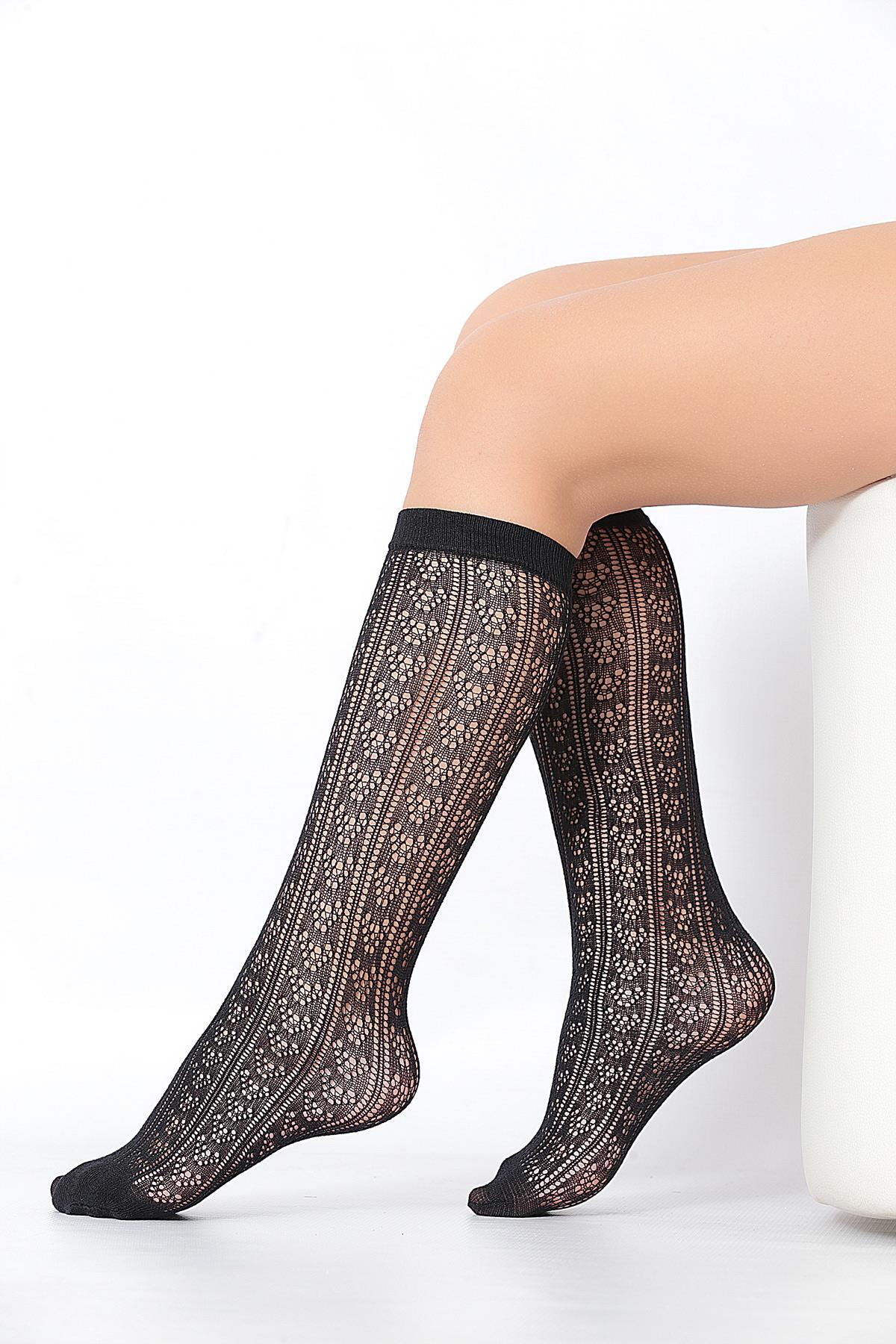 Orietta  Çocuk Dizaltı Çorap SİYAH