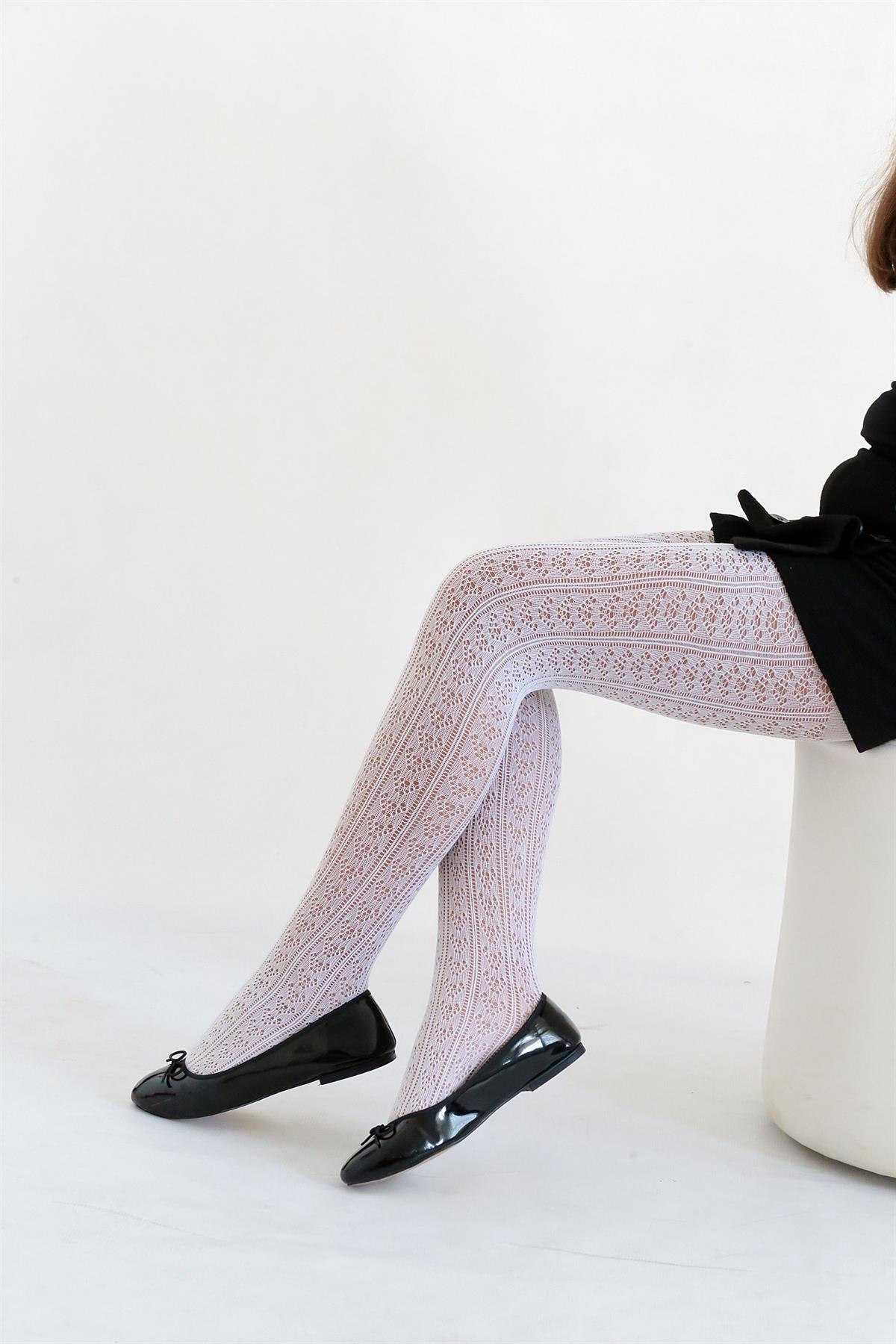 Orietta Çocuk Külotlu Çorap BEYAZ