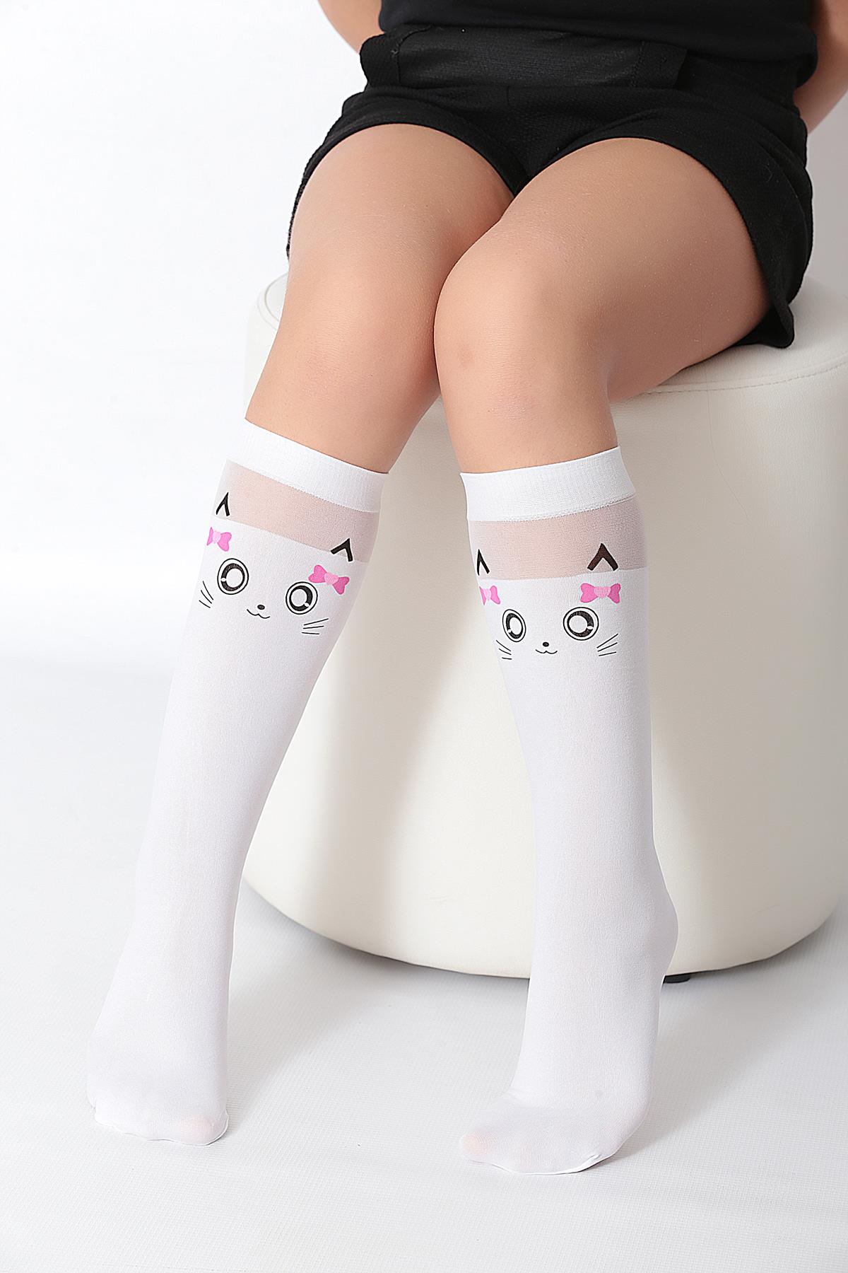 Pamuk Çocuk Dizaltı Çorap BEYAZ