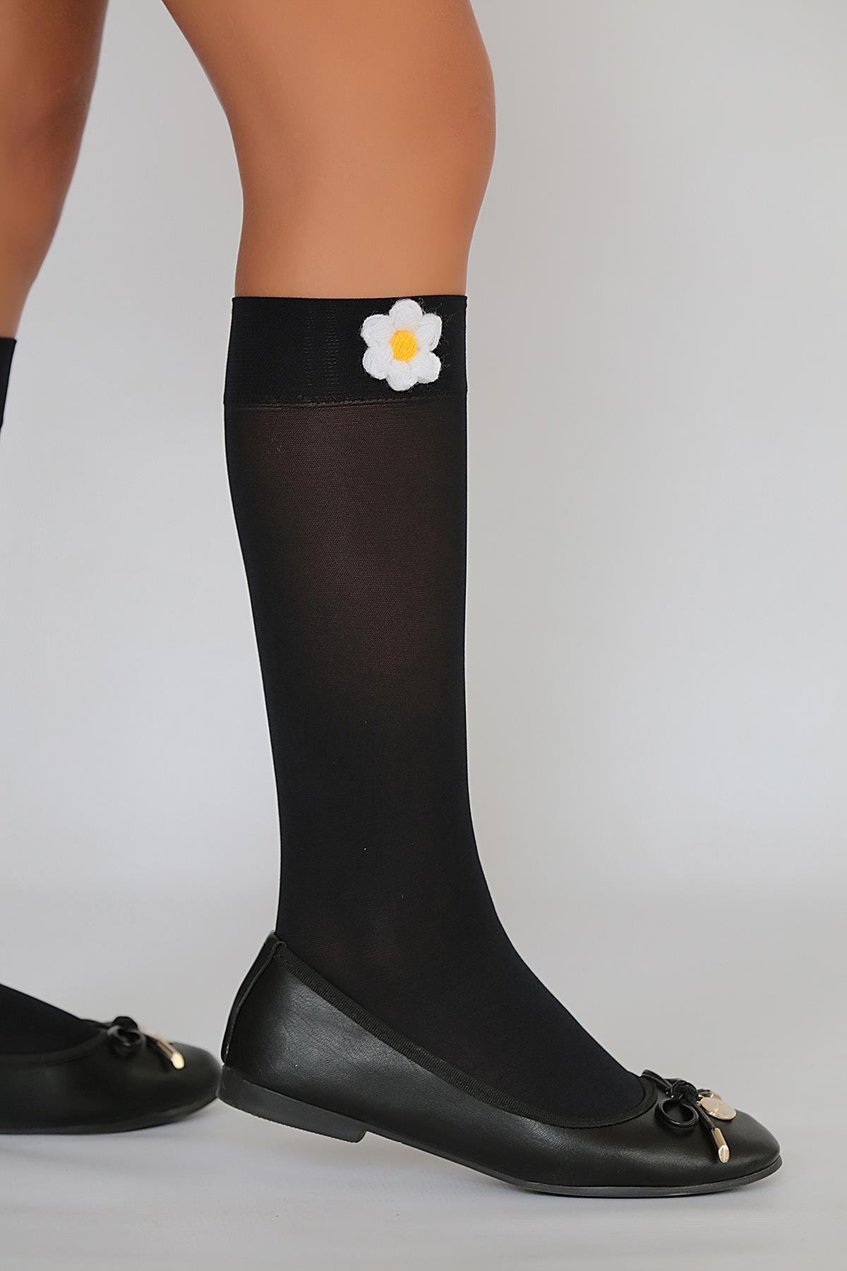 PAPATYA ÇOCUK DİZALTI ÇORAP SİYAH